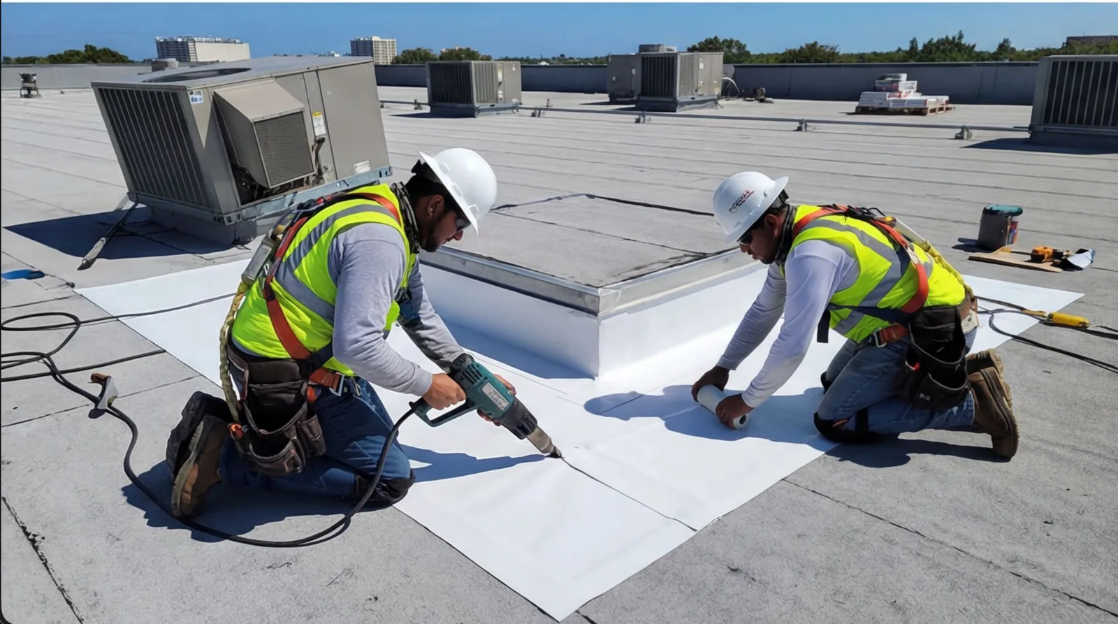 Commercial Roof Membrane Puncture Repair in Kent, WA Commercial Roof Membrane Puncture Repair in Kent, WA