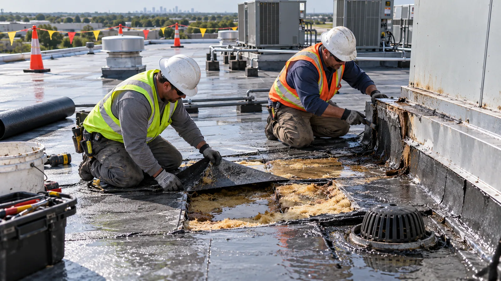 Commercial roof repair in Kent, WA